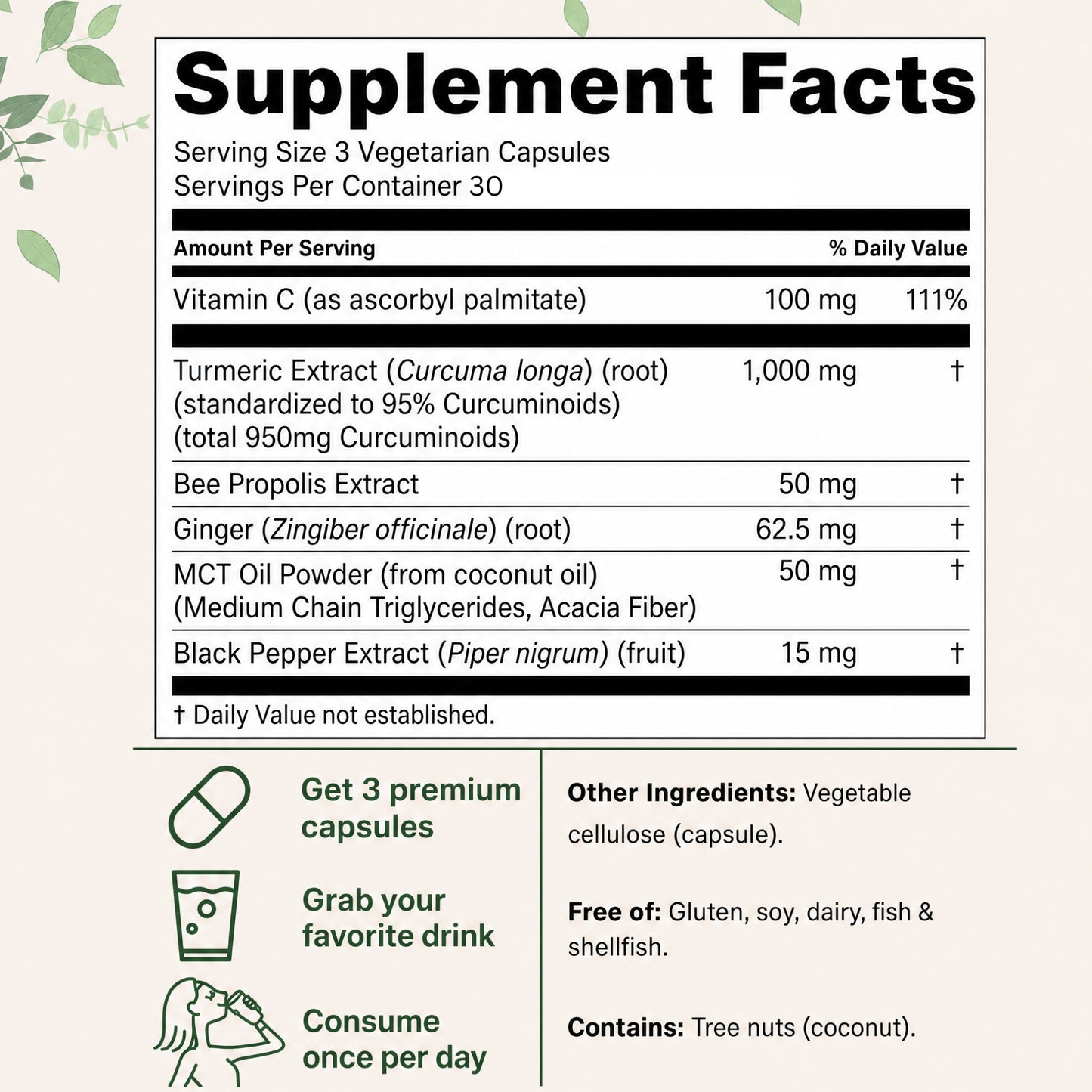 Turmeric Curcumin Capsules (1,000mg)